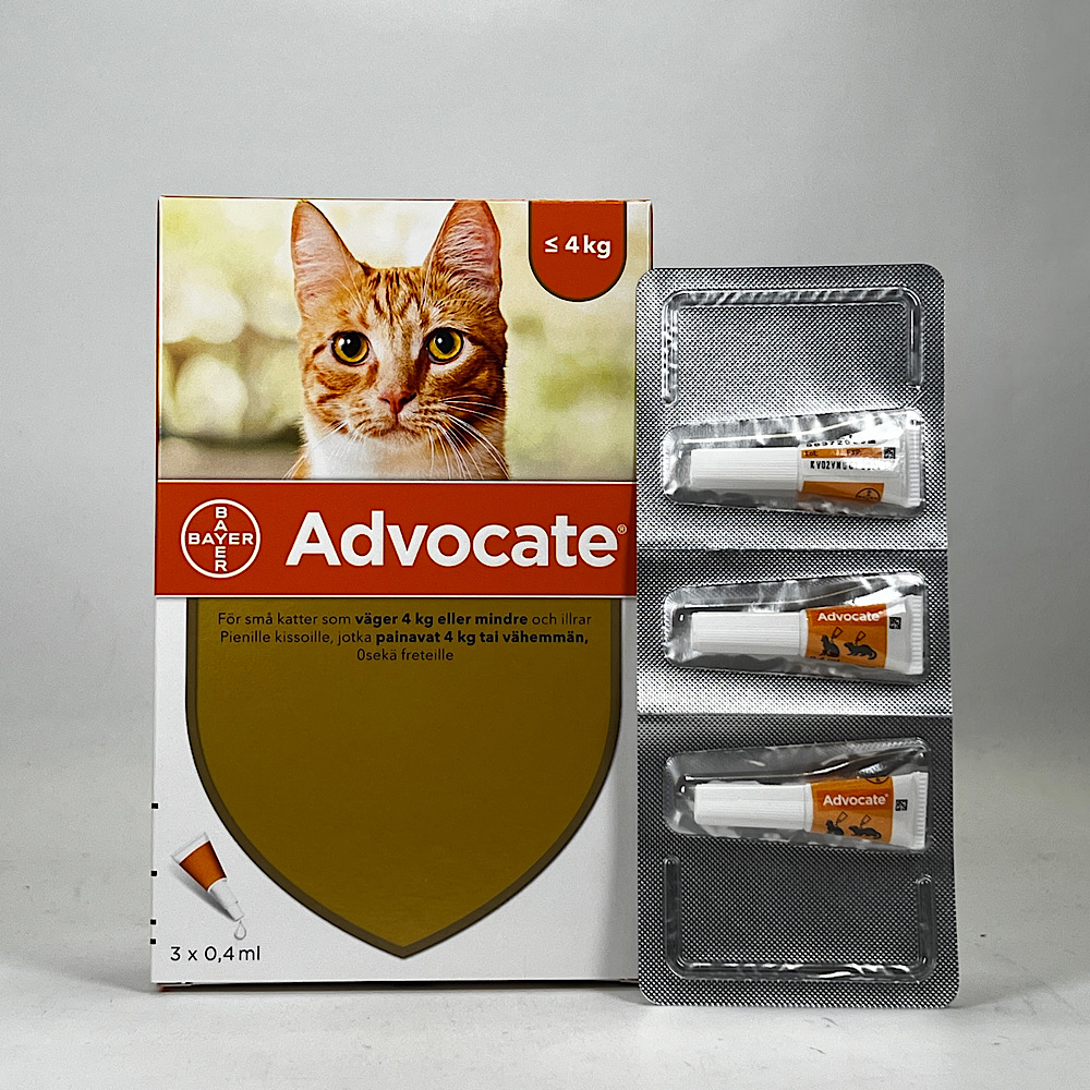 Advocate för små katter och illrar 40 mg/4 mg 3 x 0,4 milliliter Spot-on, lösnin