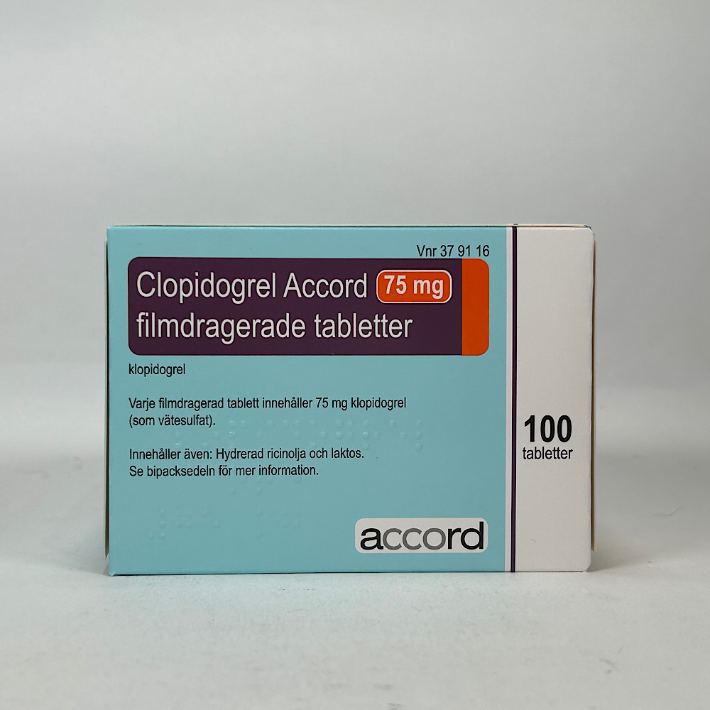 Clopidogrel Accord 75 mg 100 tablett(er) Filmdragerad tablett
